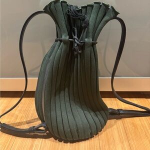 Stylish Green Pleated Backpack